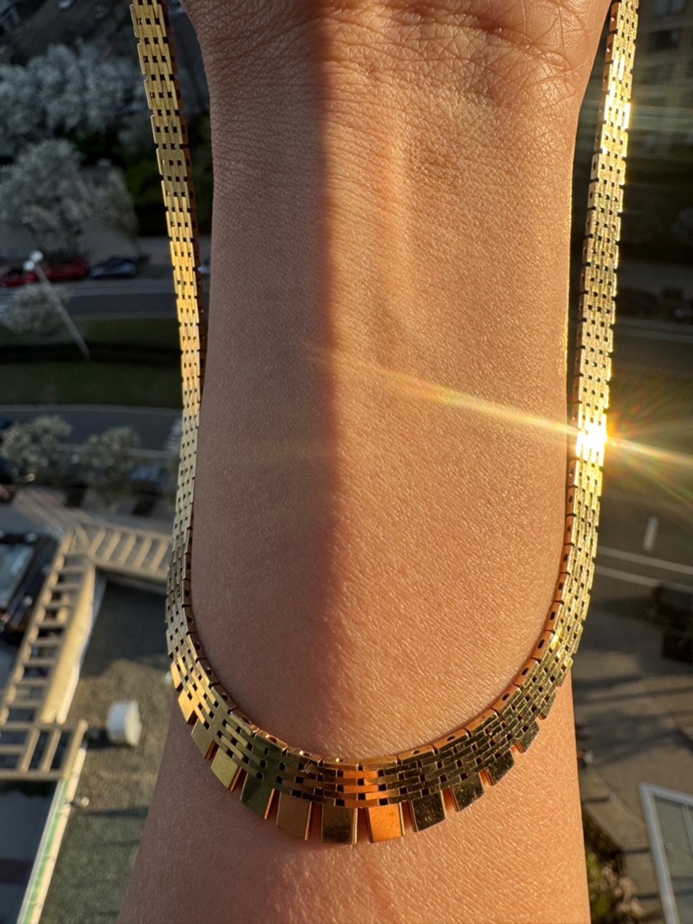 14k YG Fringe Collar Necklace